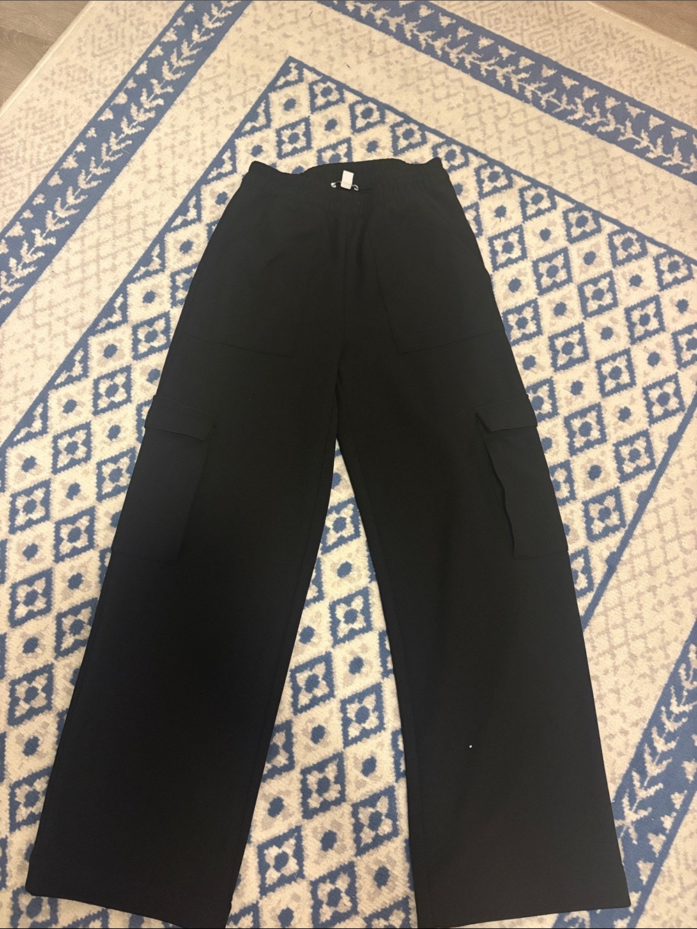 Black Wide-Leg Cargo Pants - Unbranded